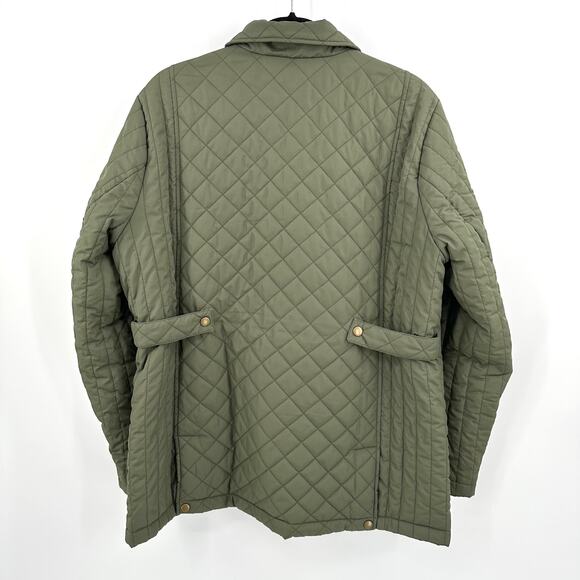 Lands End Quilted Primaloft Jacket in olive green Size XL 18 - Picture 7 of 7